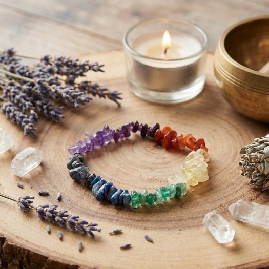 7 Chakra Crystal Chip Bracelet - Aditya Kundali