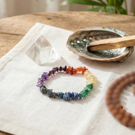 7 Chakra Crystal Chip Bracelet - Aditya Kundali