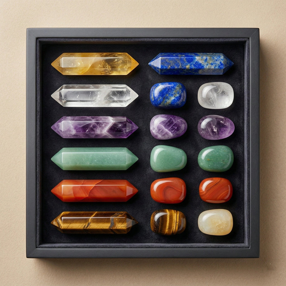 7 Chakra Pencil & Tumble Crystal Jewellery Box - Aditya Kundali