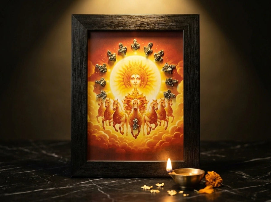 7 Horses Pyrite Painting - Aditya Kundali