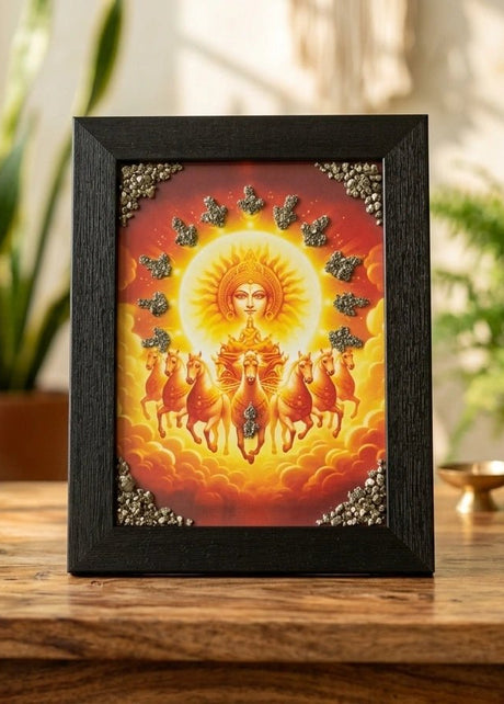 7 Horses Pyrite Painting - Aditya Kundali