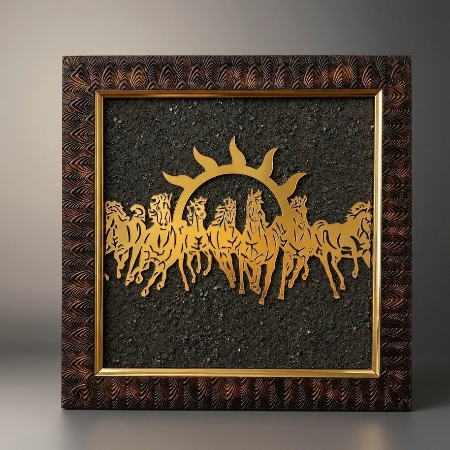 7 Horses Raw Pyrite Frame