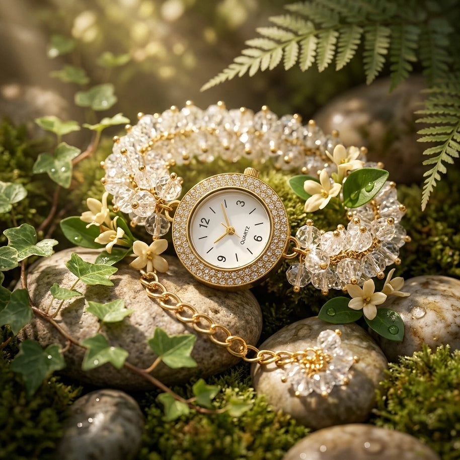Crystal Chip Watch Bracelet