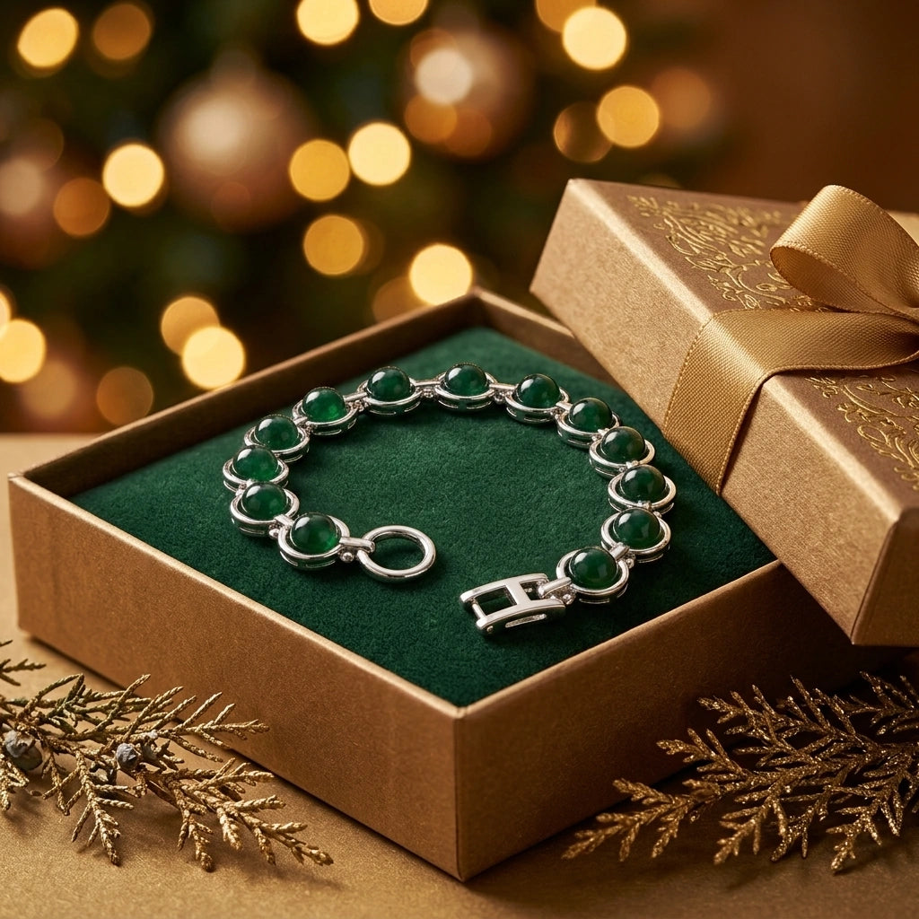 Green Jade Link Bracelet