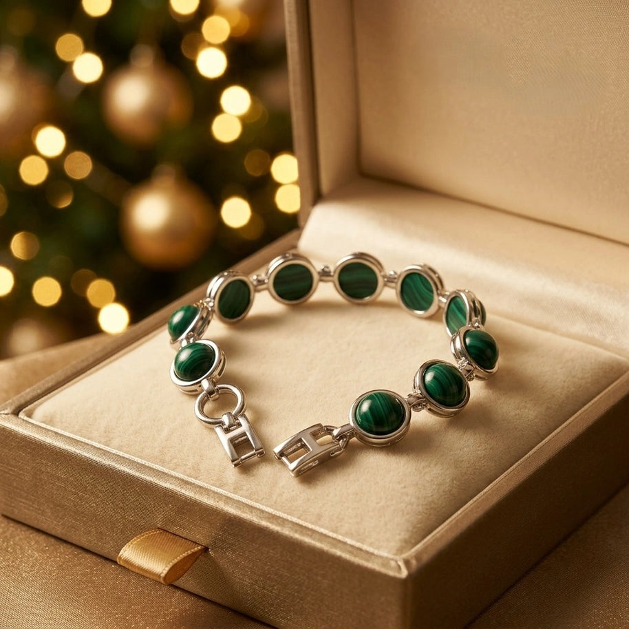 Green Jade Link Bracelet