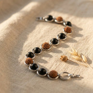 Rudraksha & Karungali Link Bracelet