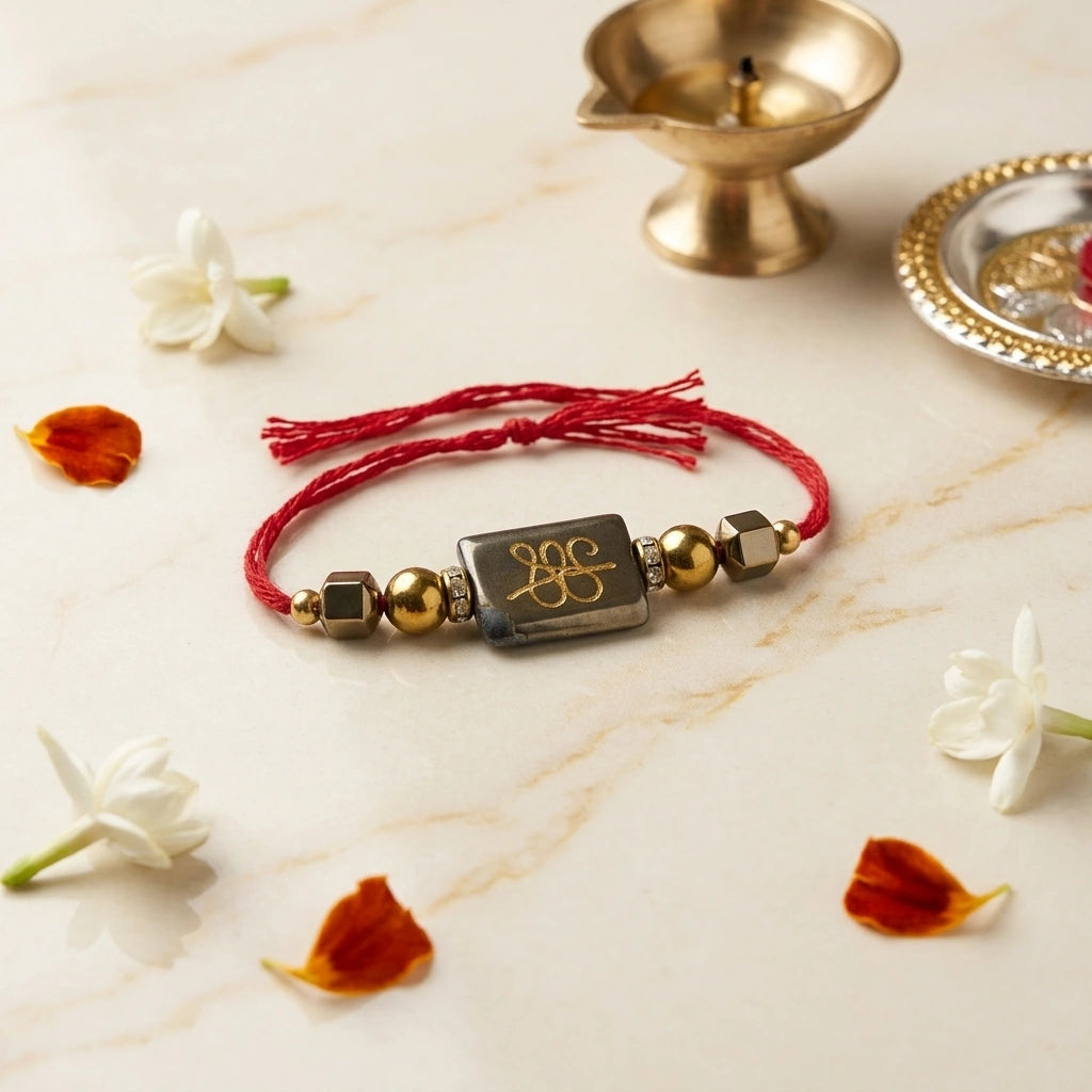 Pyrite Zibu Symbol Rakhi