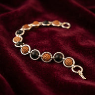 Rudraksha & Karungali Link Bracelet