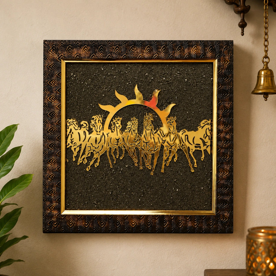 7 Horses Raw Pyrite Frame
