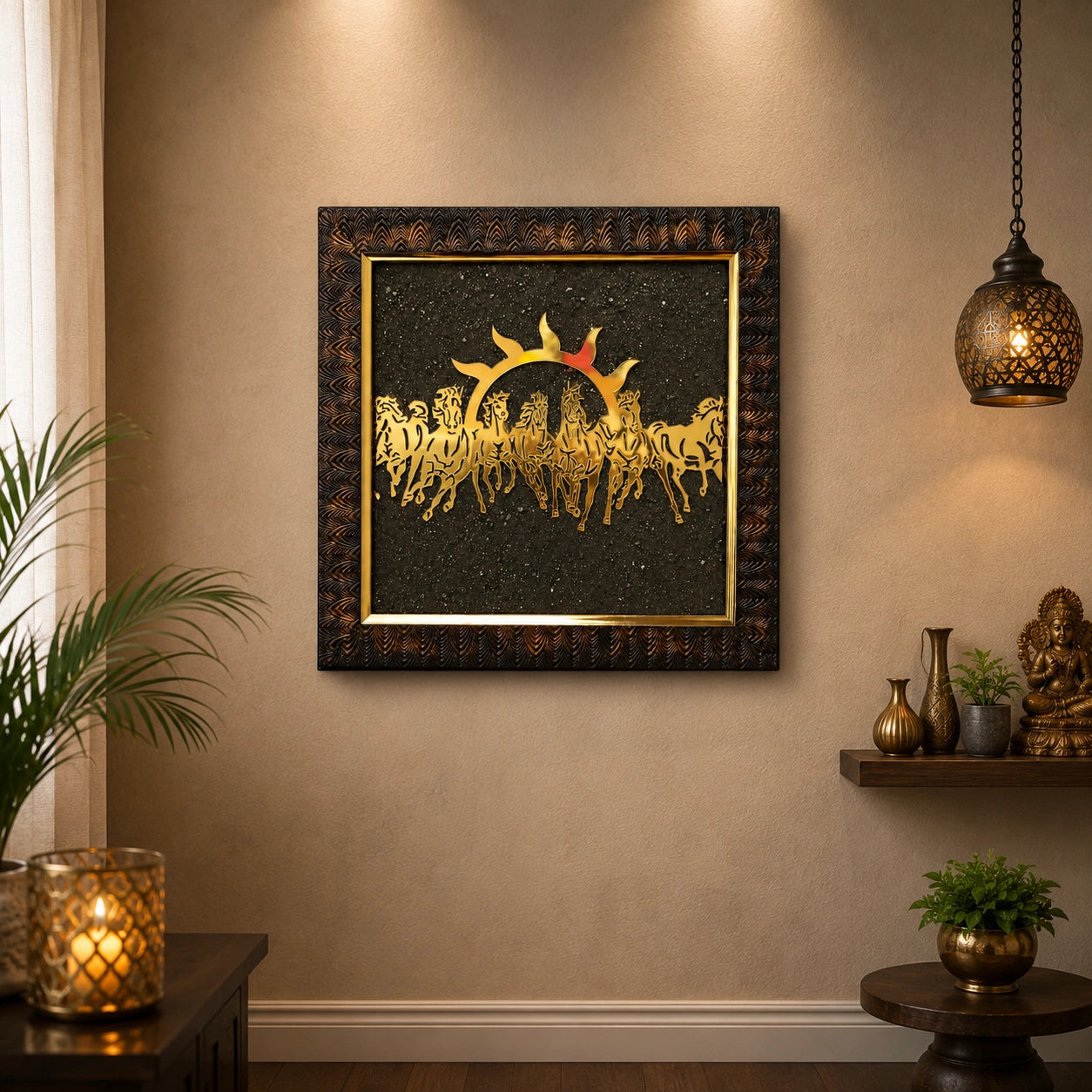7 Horses Raw Pyrite Frame