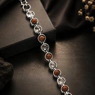 Rudraksha & Sphatik Link Bracelet