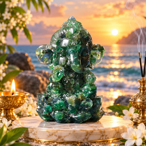 Green Aventurine Ganesha Statute