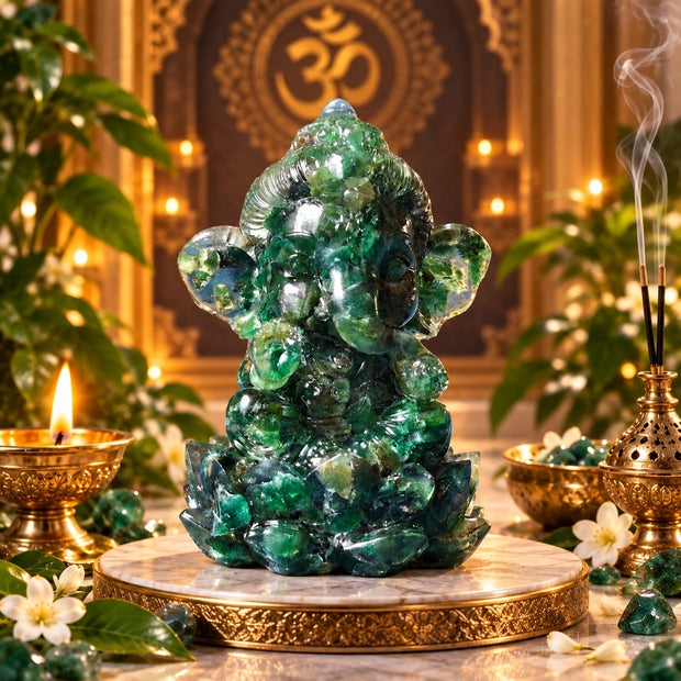 Green Aventurine Ganesha Statute