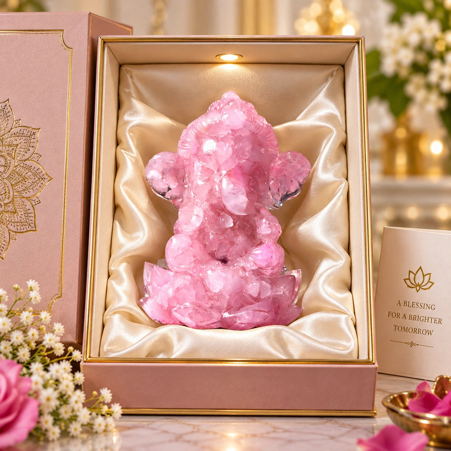 Rose Quartz Ganesha Statue