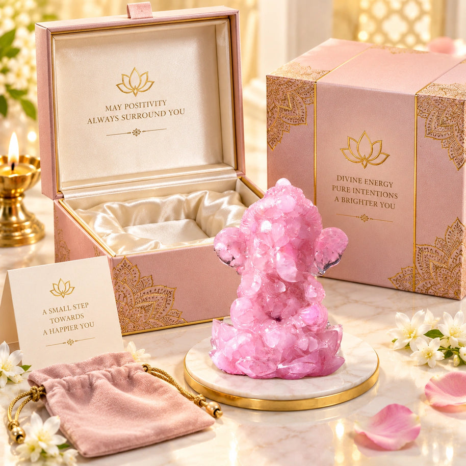 Rose Quartz Ganesha Statue
