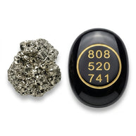 Black Agate Zibu Coin & Pyrite Stone