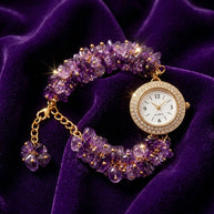 Amethyst Chip Watch Bracelet