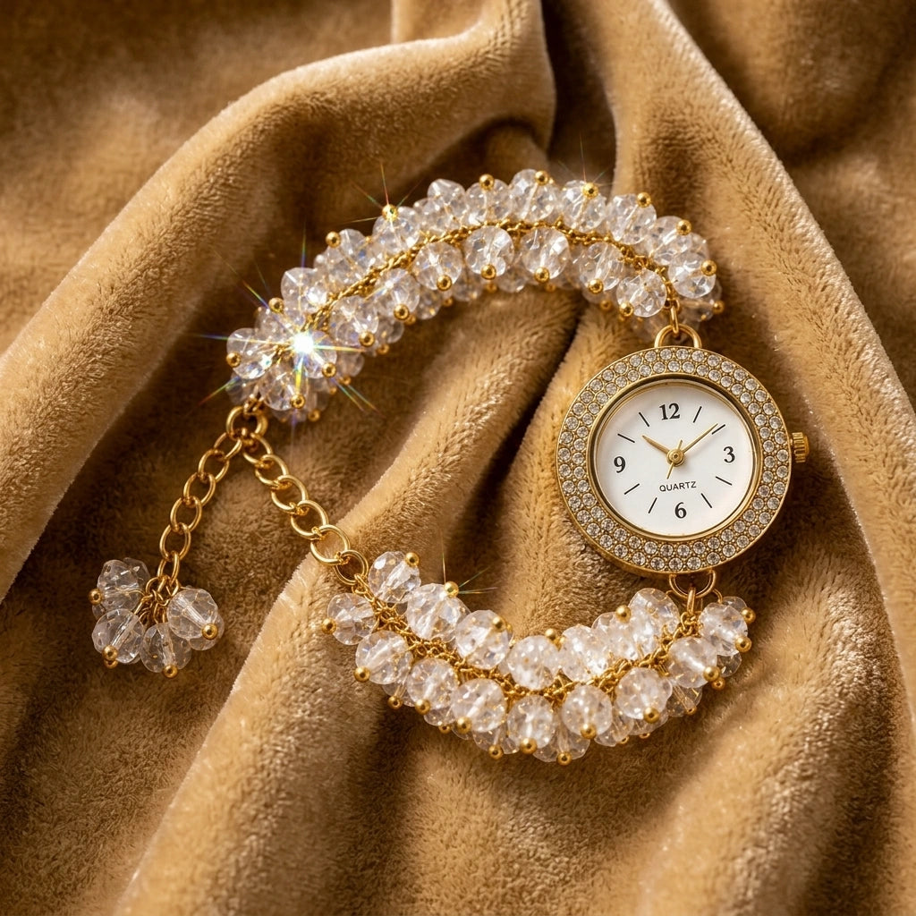Crystal Chip Watch Bracelet
