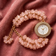 Rose Quartz Chip Watch Bracelet