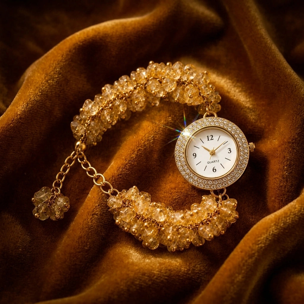 Citrine Chips Watch Bracelet