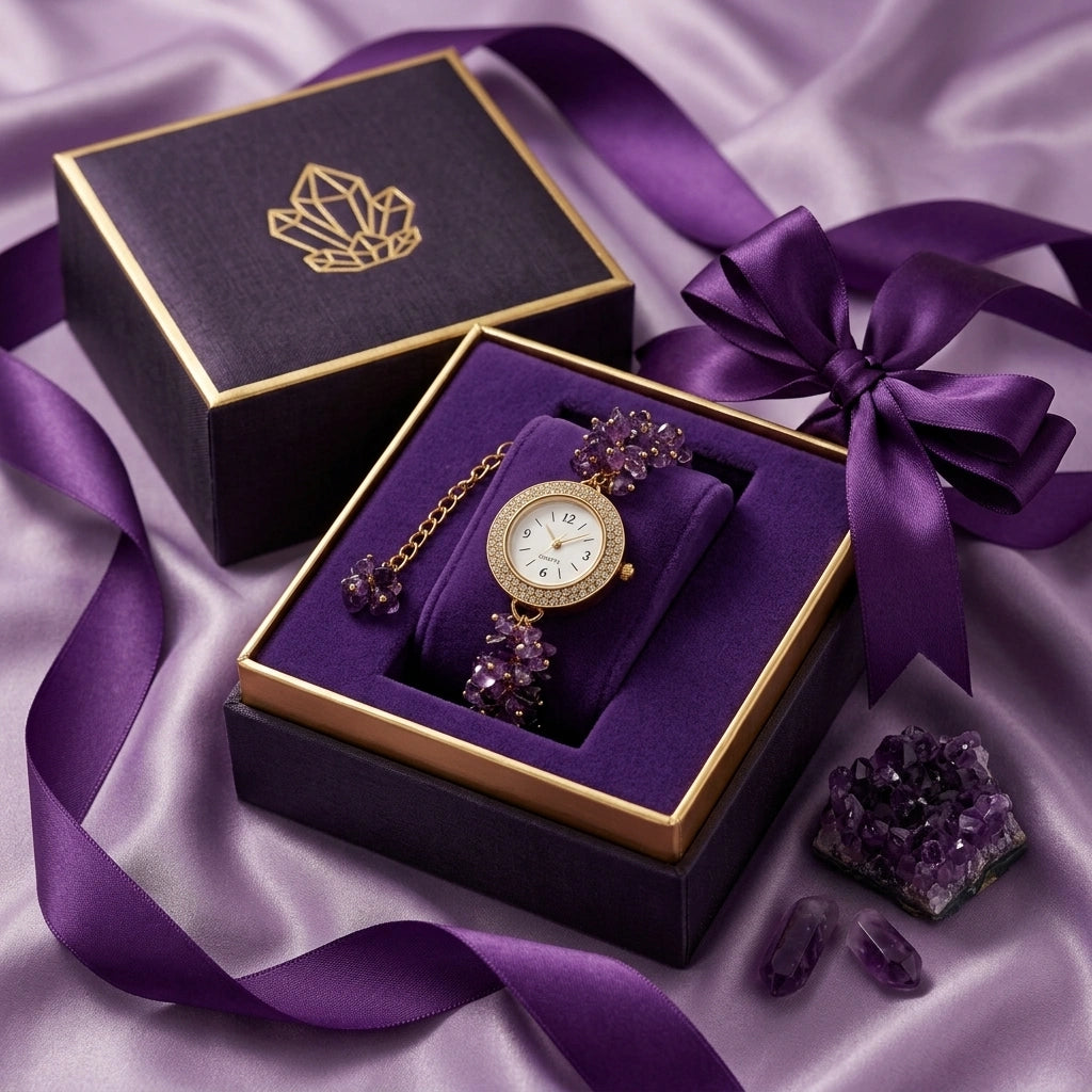 Amethyst Chip Watch Bracelet