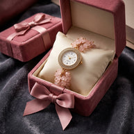 Rose Quartz Chip Watch Bracelet