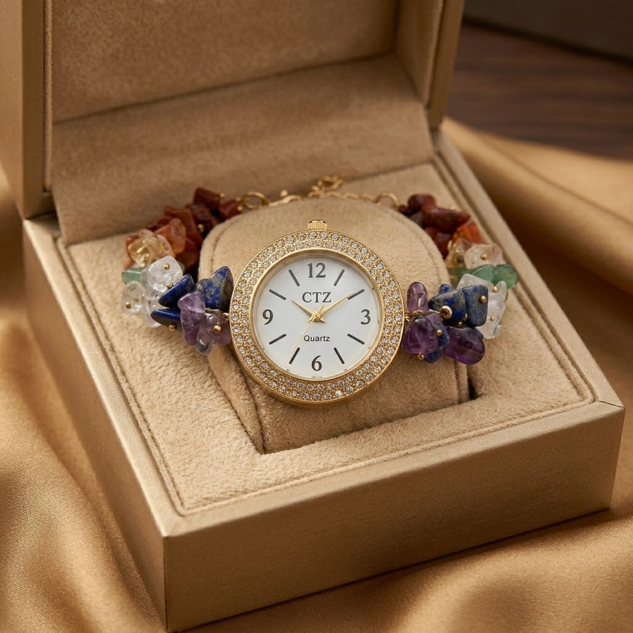 7 Chakra Chip Watch Bracelet
