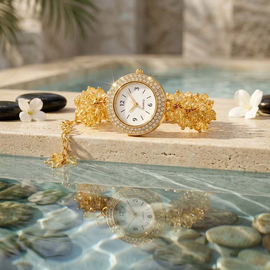 Citrine Chips Watch Bracelet