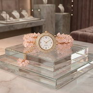 Rose Quartz Chip Watch Bracelet