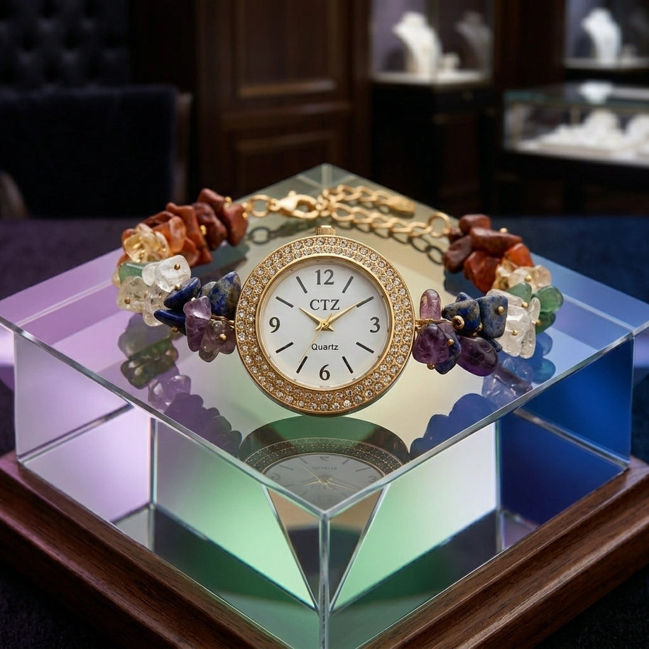 7 Chakra Chip Watch Bracelet