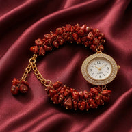 Red Jasper Chip Watch Bracelet