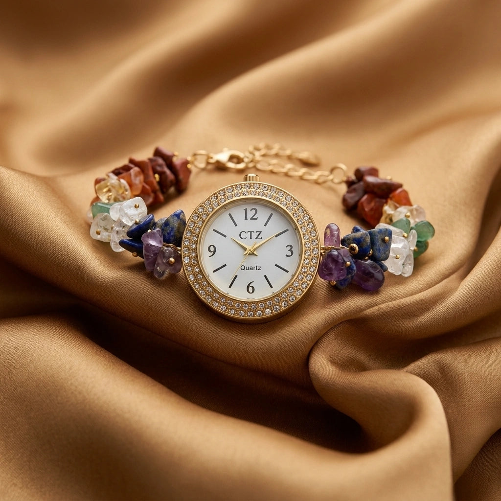 7 Chakra Chip Watch Bracelet