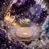 Rose Quartz Zibu Coin & Pyrite