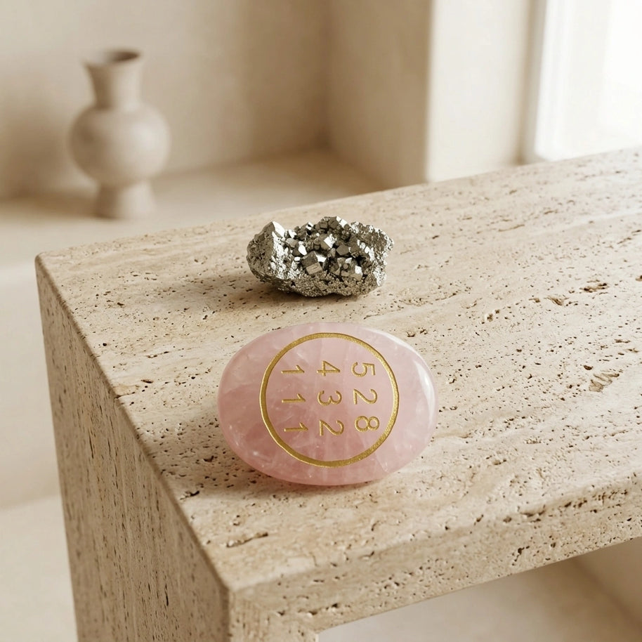 Rose Quartz Zibu Coin & Pyrite