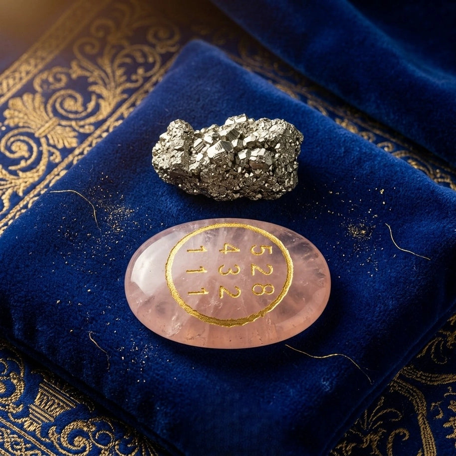 Rose Quartz Zibu Coin & Pyrite