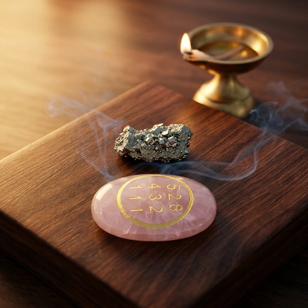 Rose Quartz Zibu Coin & Pyrite