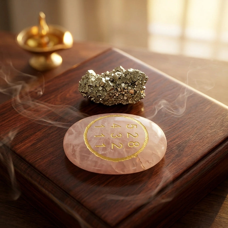 Rose Quartz Zibu Coin & Pyrite