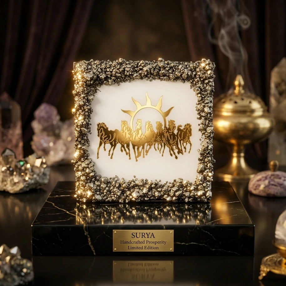 7 Horses Selenite Plate