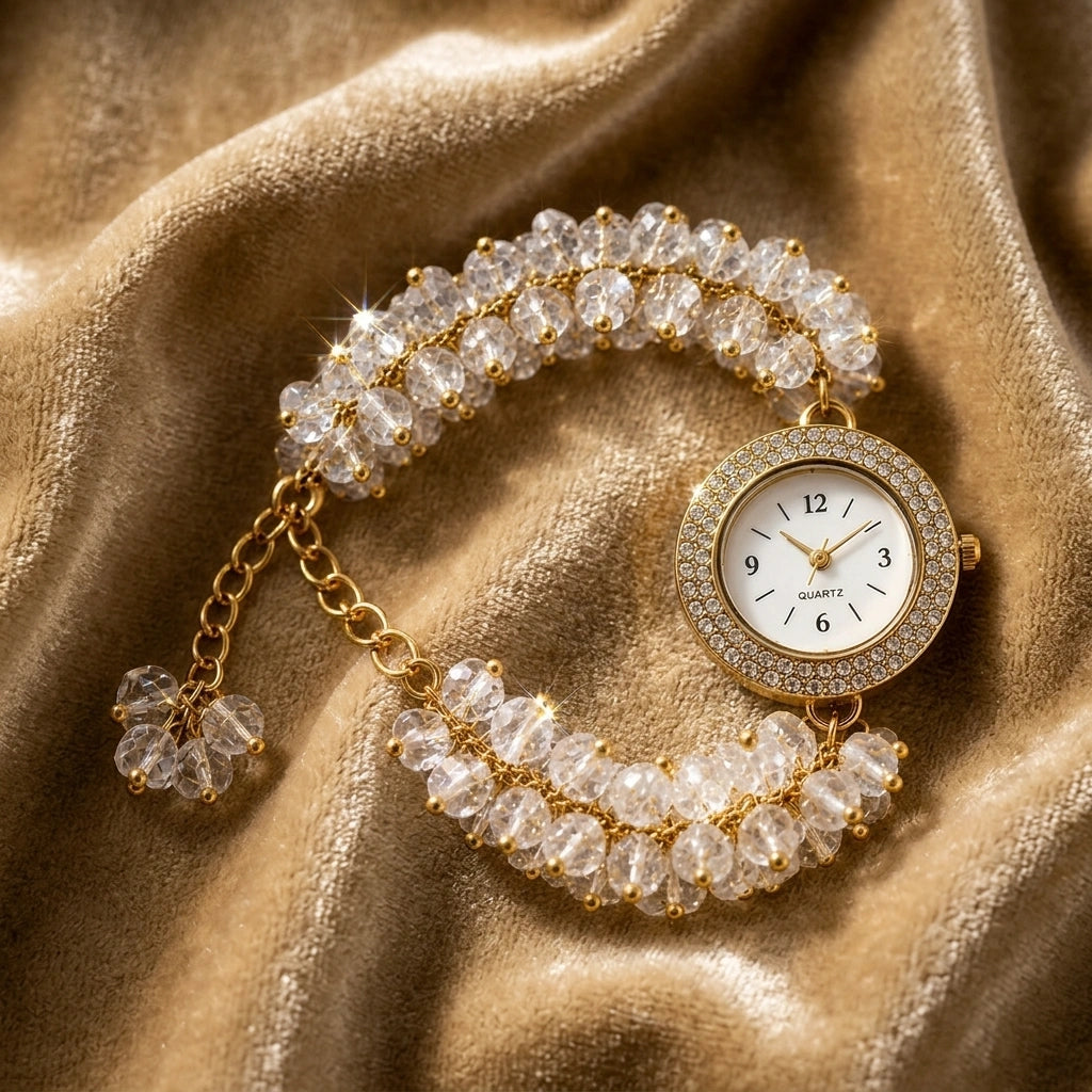 Crystal Chip Watch Bracelet
