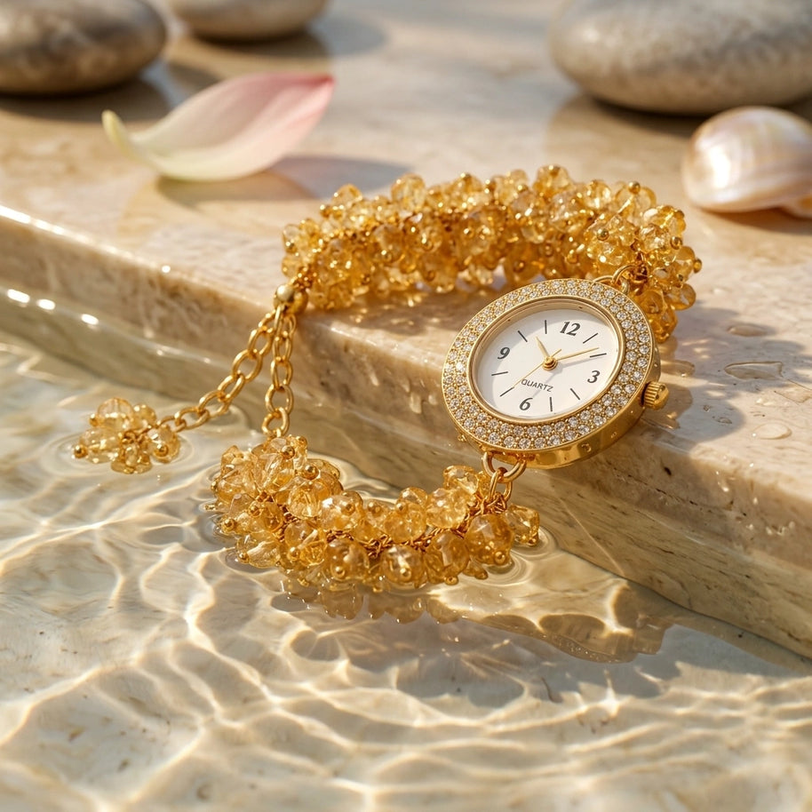 Citrine Chips Watch Bracelet