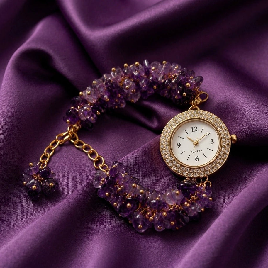 Amethyst Chip Watch Bracelet - Aditya Kundali