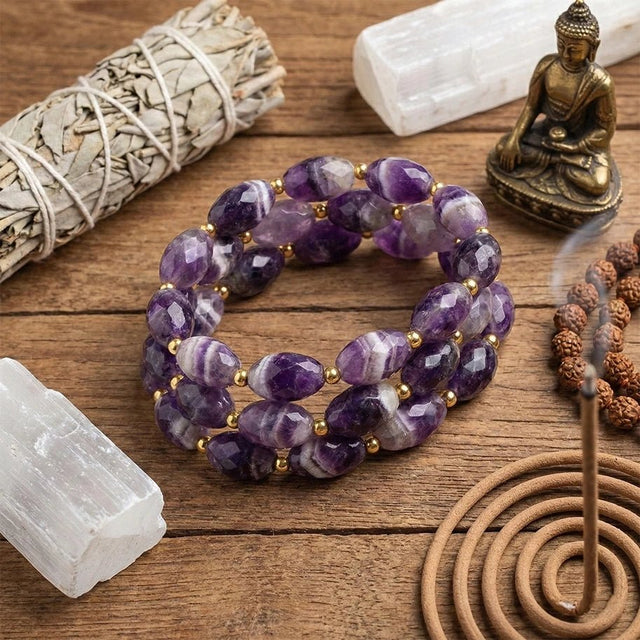 Amethyst Designer Cutting Bracelet - Aditya Kundali
