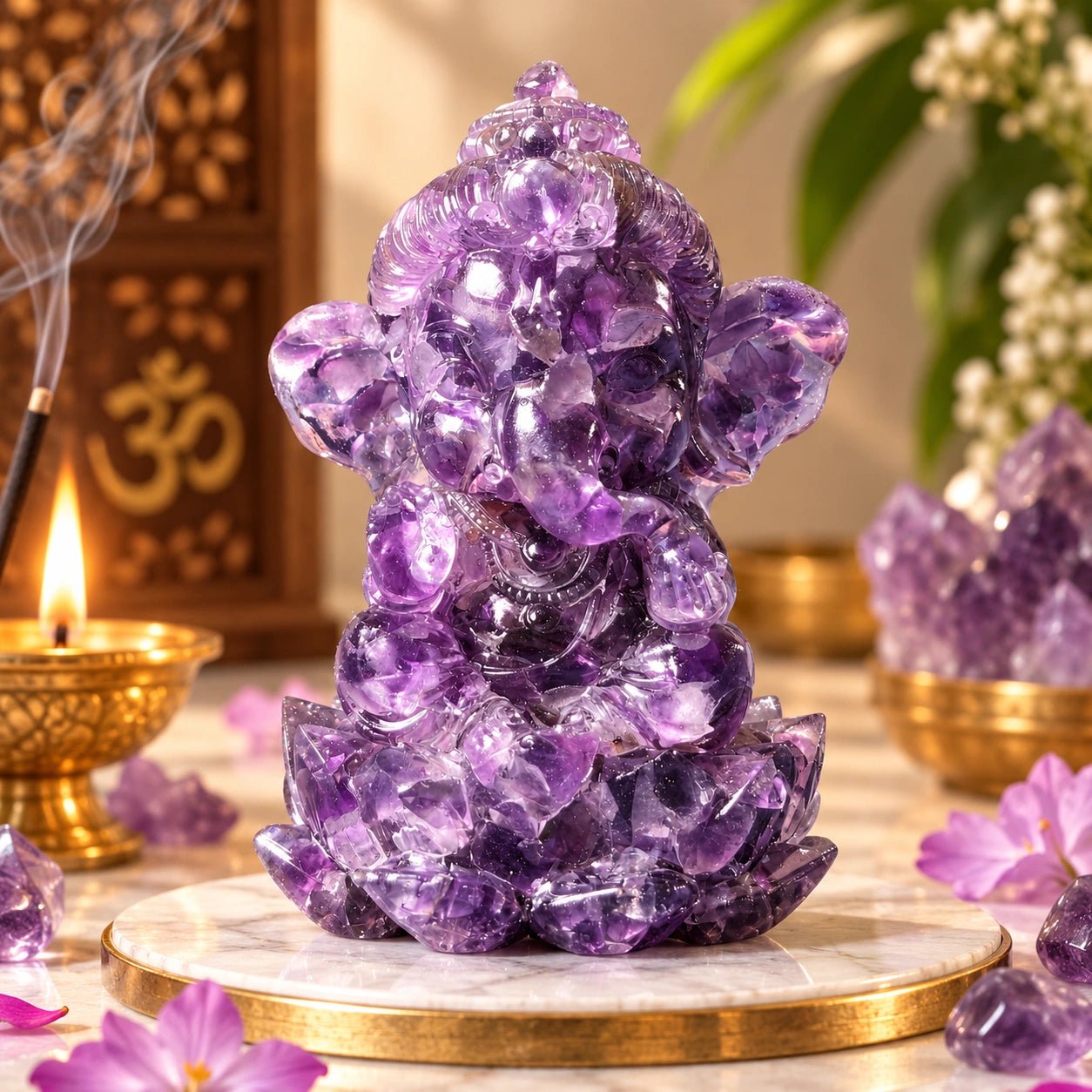 Amethyst Ganesha Statue - Aditya Kundali