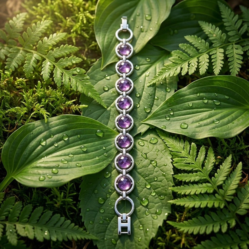 Amethyst Link Bracelet - Aditya Kundali