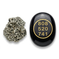 Black Agate Zibu Coin & Pyrite Stone - Aditya Kundali