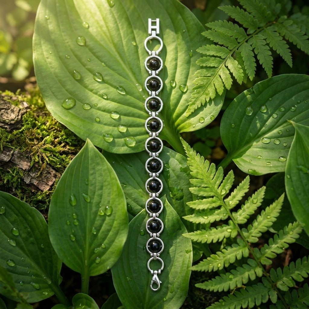 Black Tourmaline Link Bracelet - Aditya Kundali