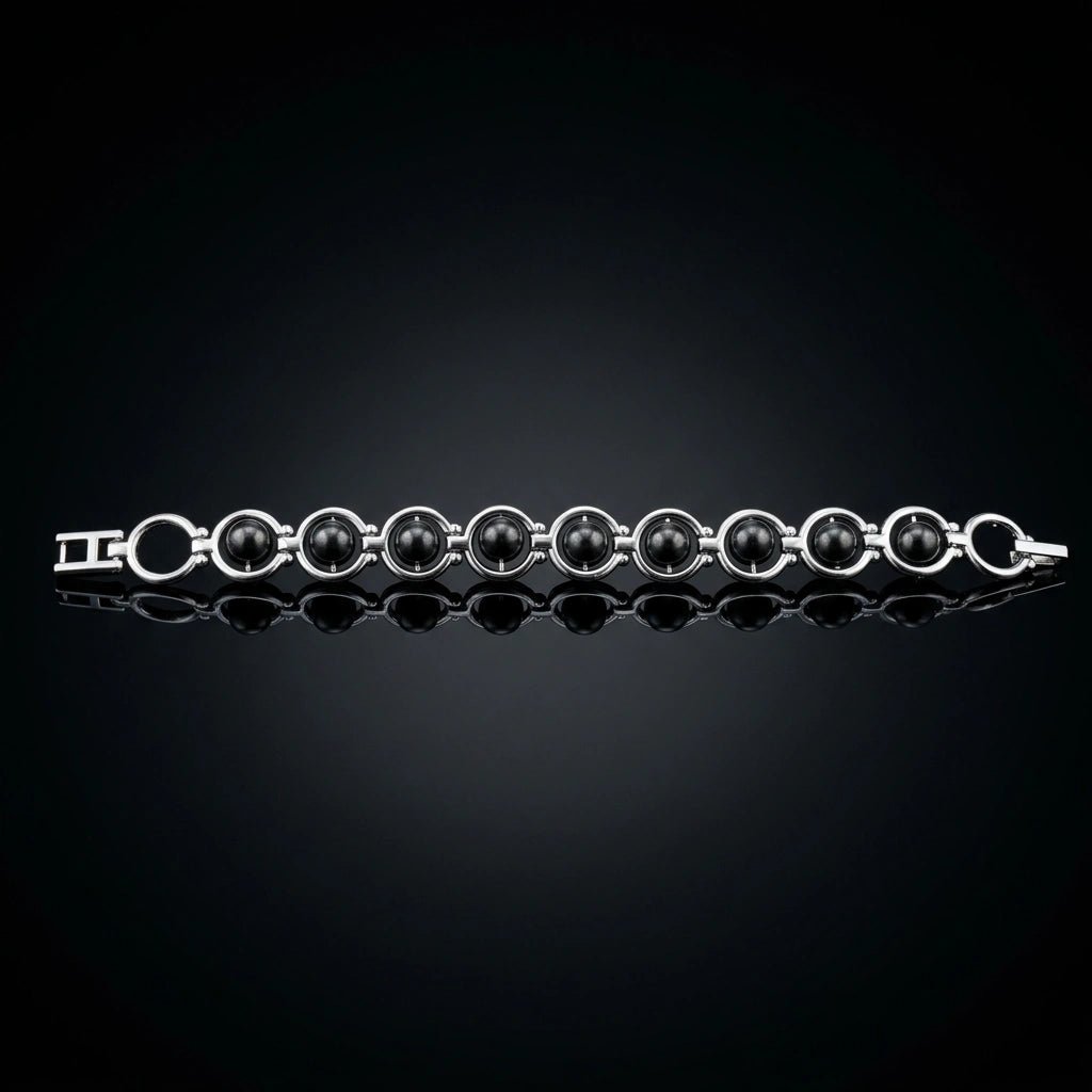 Black Tourmaline Link Bracelet - Aditya Kundali