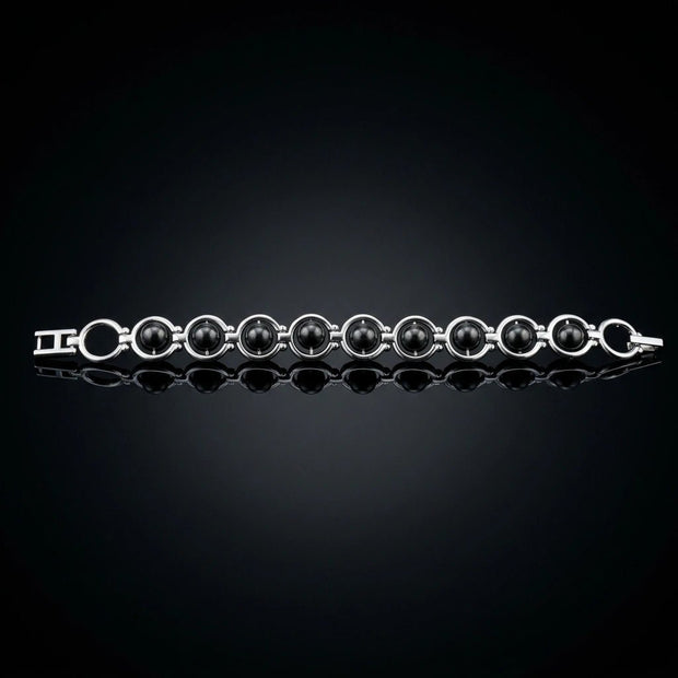 Black Tourmaline Link Bracelet - Aditya Kundali