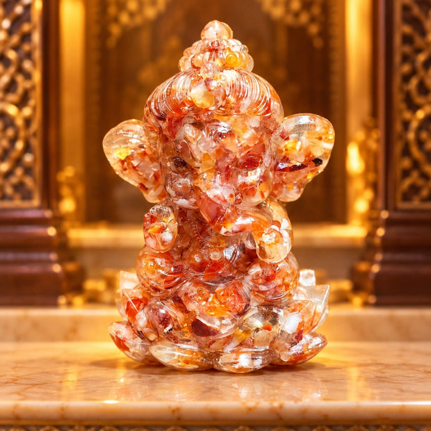 Carnelian Ganesh Statue - Aditya Kundali