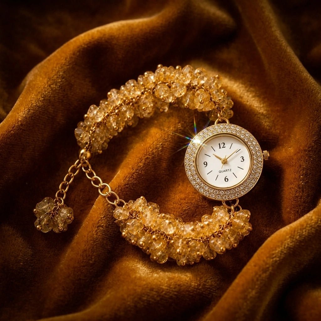 Citrine Chips Watch Bracelet - Aditya Kundali